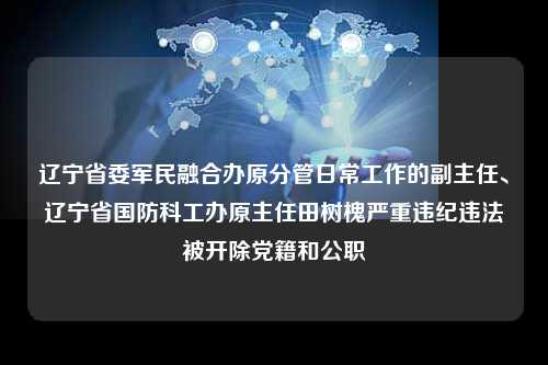 辽宁省委军民融合办原分管日常工作的副主任、辽宁省国防科工办原主任田树槐严重违纪违法被开除党籍和公职